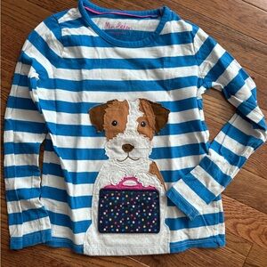 Mini Boden girls tee dog appliqué with purse that opens